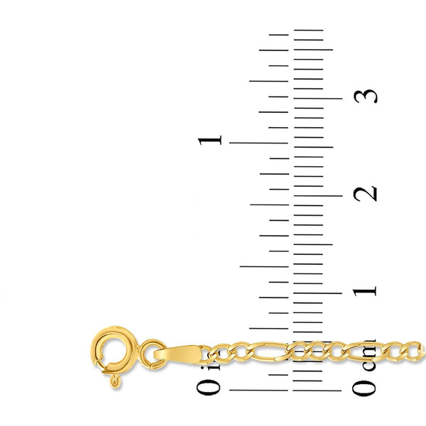 10KT Yellow Gold 5.5-inch Figaro ID Bracelet with Heart Detail