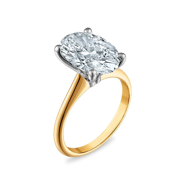 Signature Certificate 8X EcoLove 5 CTW Oval Lab Grown Diamond Solitaire Engagement Ring in 14KT Yellow Gold