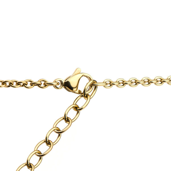Inox Gold IP Stainless Steel  and Carbon Graphite 22-inch Bullet Pendant