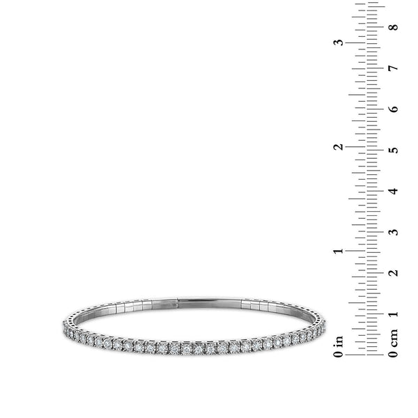 EcoLove 1 CTW Diamond Flexi Bangle Bracelet in Sterling Silver