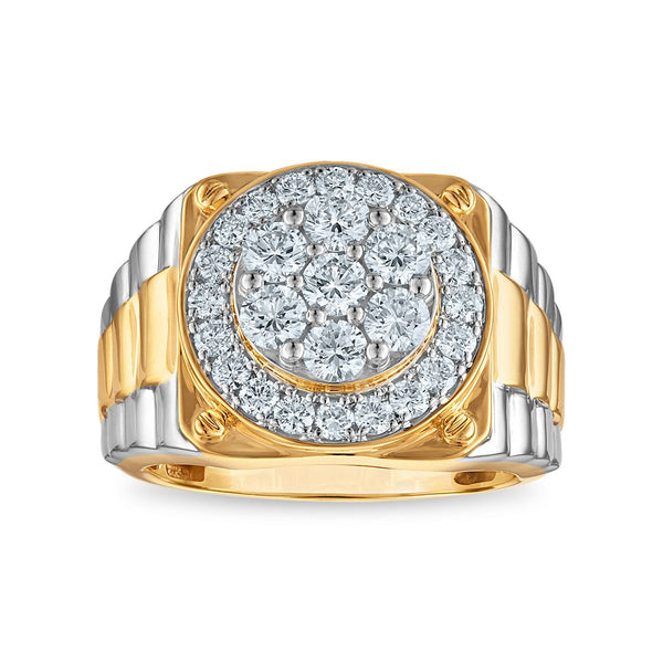 EcoLove 2 CTW Lab Grown Diamond Fashion Ring in 10KT White and Yellow Gold