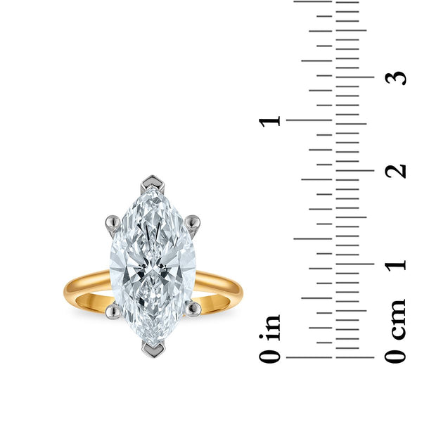 Signature Certificate 8X EcoLove 5 CTW Marquise Lab Grown Diamond Solitaire Engagement Ring in 14KT Yellow Gold