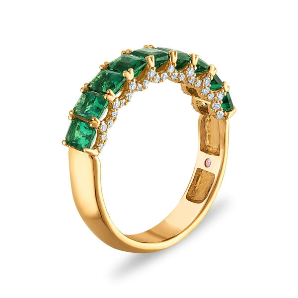 LoveSong EcoLove Emerald and Lab Grown Diamond Ring in 10KT Yellow Gold