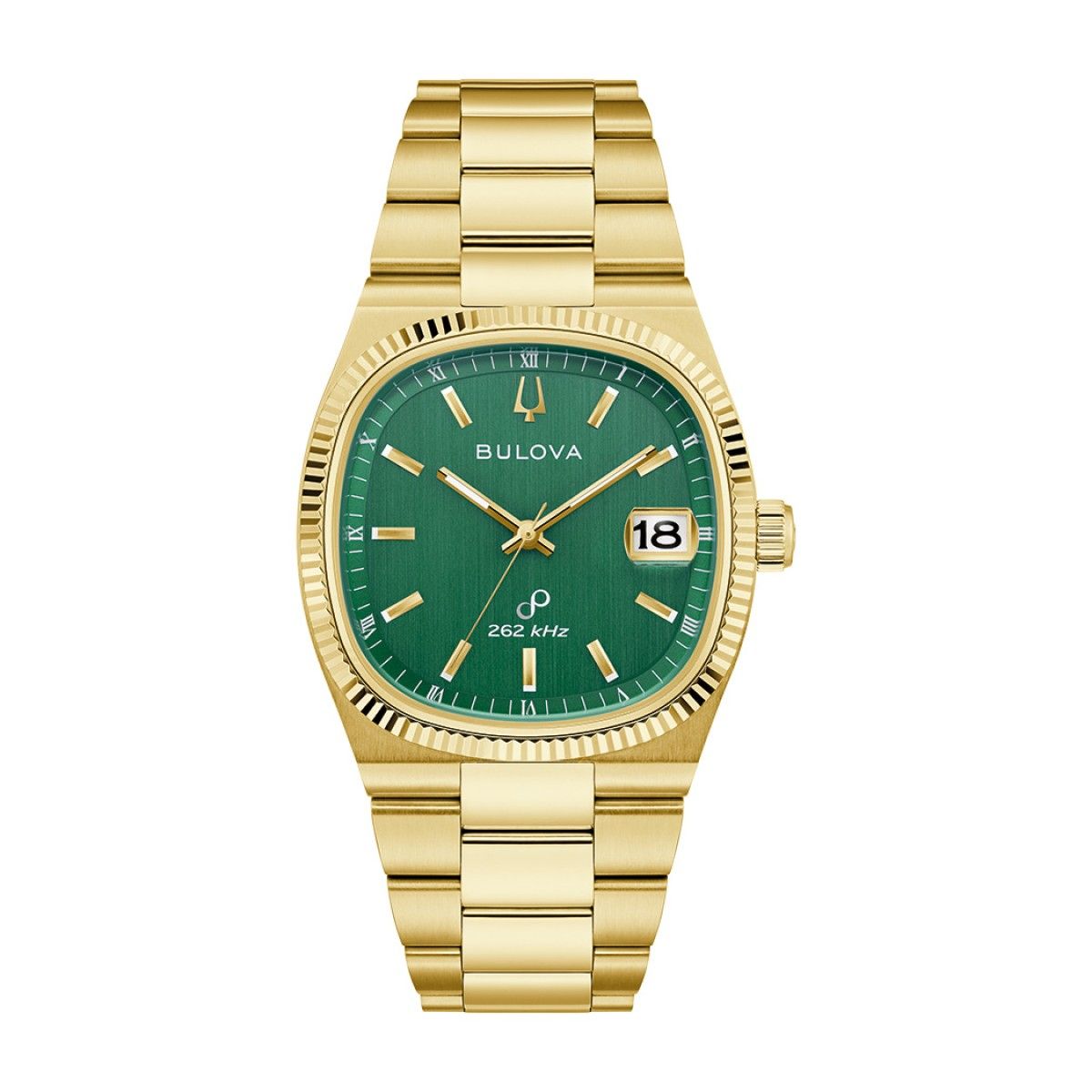 Bulova Green Dial  Stainless Steel Bracelet Super Seville.  97B237