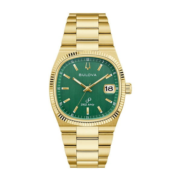 Bulova Green Dial  Stainless Steel Bracelet Super Seville.  97B237