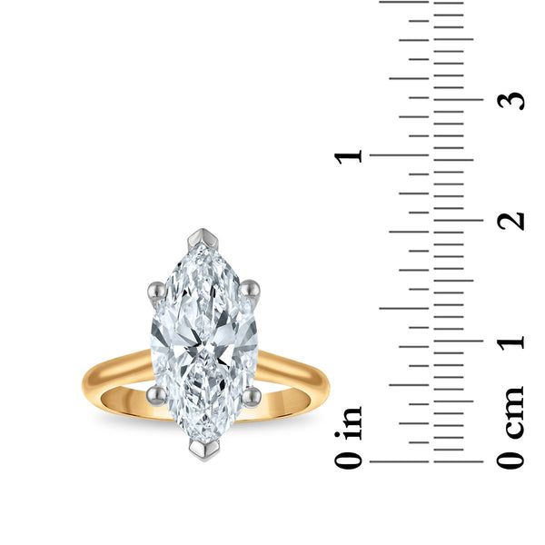 Signature Certificate 8X EcoLove 4 CTW Marquise Lab Grown Diamond Solitaire Engagement Ring in 14KT Yellow Gold
