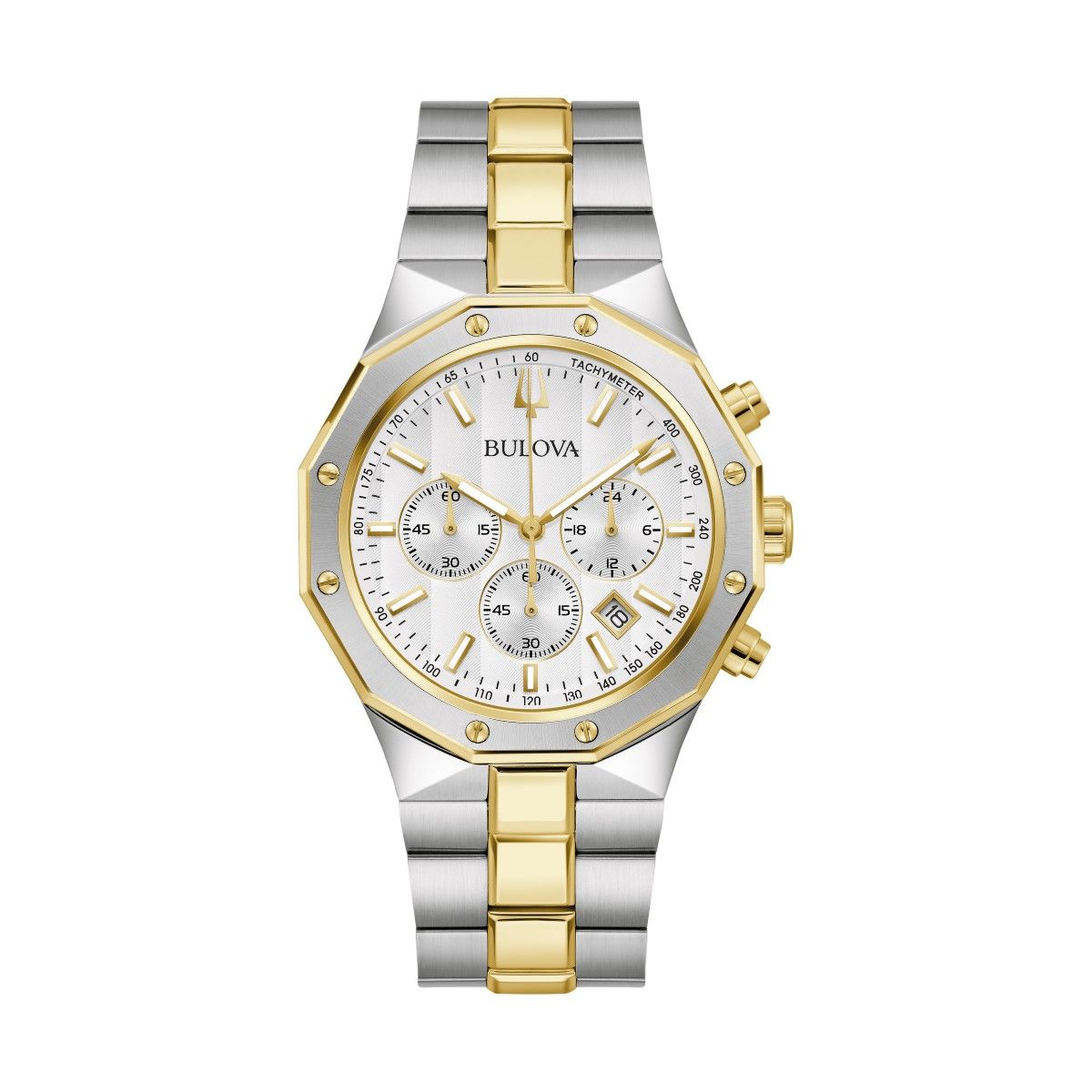 Bulova White Dial  Stainless Steel Bracelet Prestige.  98B450