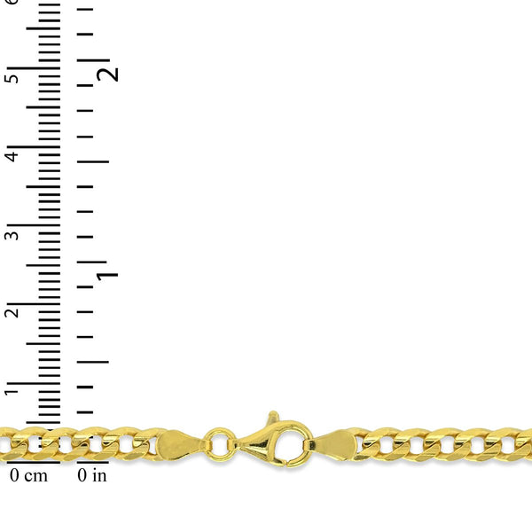 18KT Yellow Gold Plated Sterling Silver 20-inch 4.3MM Curb Chain