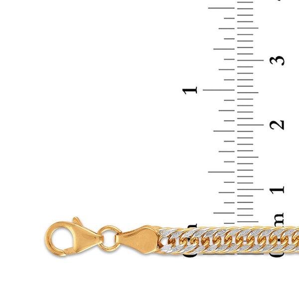 14KT Two-Tone Gold 8.5-inch 4.6MM Triple Curb Bracelet