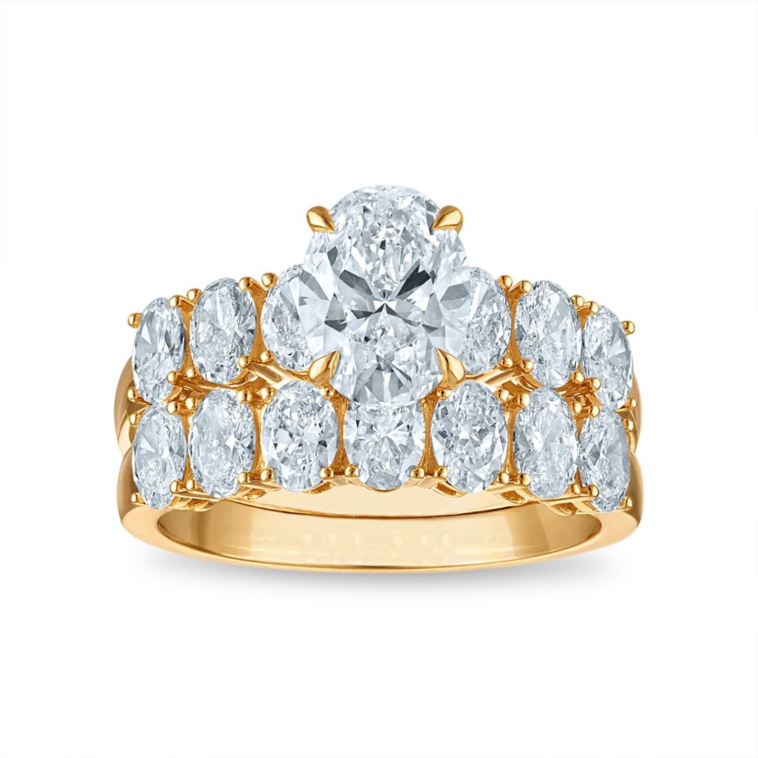 Signature EcoLove 4 CTW Lab Grown Diamond Bridal Set in 14KT Yellow Gold