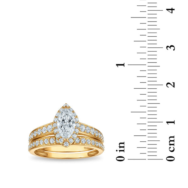EcoLove 1-1/2 CTW Lab Grown Diamond Wedding Trio Set in 10KT Yellow Gold