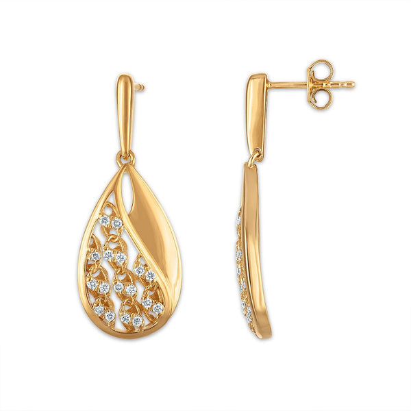 EcoLove 1/3 CTW Lab Grown Diamond Earrings in Yellow Gold Plated Sterling Silver