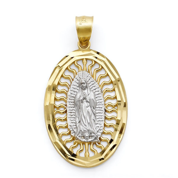 10KT Yellow Gold 31.8X17.3MM Our Lady Of Guadalupe Pendant-Chain Not Included