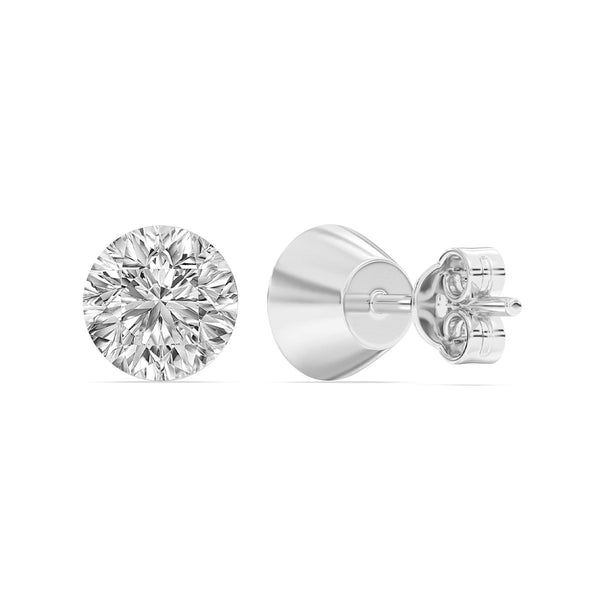 Signature EcoLove 3 CTW 100 Facet Centurion Lab Grown Diamond Stud Earrings in 14KT White Gold