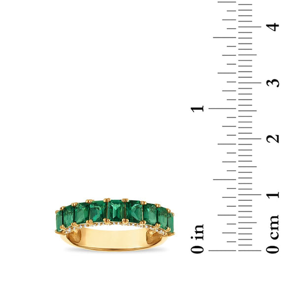 LoveSong EcoLove Emerald and Lab Grown Diamond Ring in 10KT Yellow Gold
