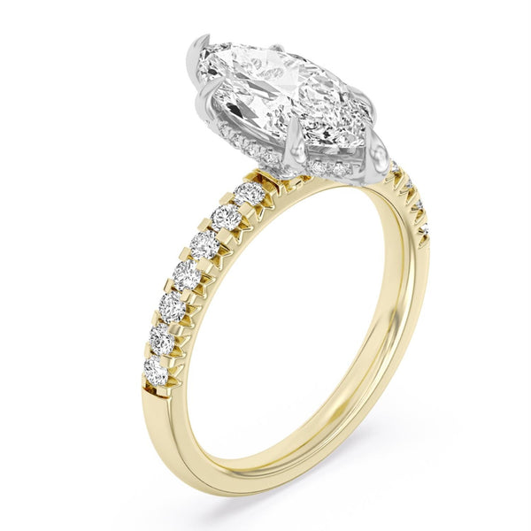 Signature EcoLove Diamond Dreams 3-1/3 CTW 100 Facet Centurion Lab Grown Diamond Bridal Set in 18KT Yellow Gold