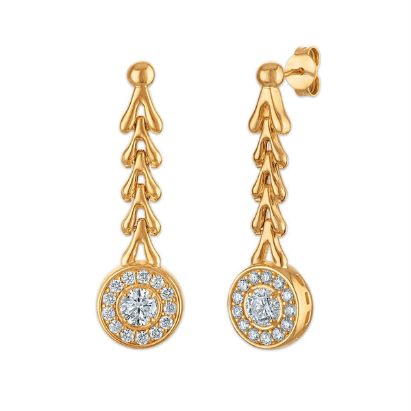 EcoLove 1-5/8 CTW Lab Grown Diamond Earrings in 18KT Yellow Gold Plated Sterling Silver