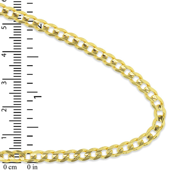 18KT Yellow Gold Plated Sterling Silver 20-inch 4.3MM Curb Chain