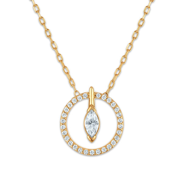 LoveSong EcoLove 1/4 CTW Lab Grown Diamond Circle 18-inch Necklace in 18KT Gold Vermeil