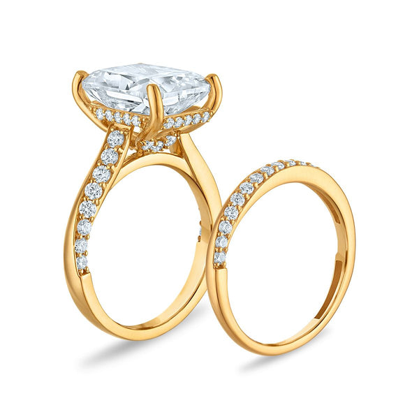 Signature EcoLove Diamond Dreams 7 CTW Radiant Lab Grown Diamond Bridal Set in 14KT Yellow Gold