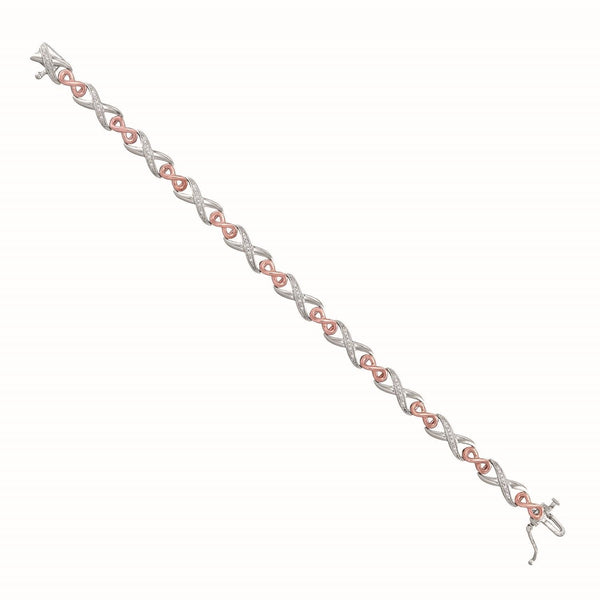1/10 CTW Diamond Infinity 7" Bracelet in Sterling Silver