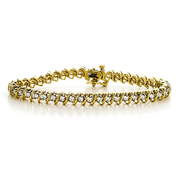 2-1/4 CTW Diamond Tennis 8" Bracelet in 10KT Yellow Gold