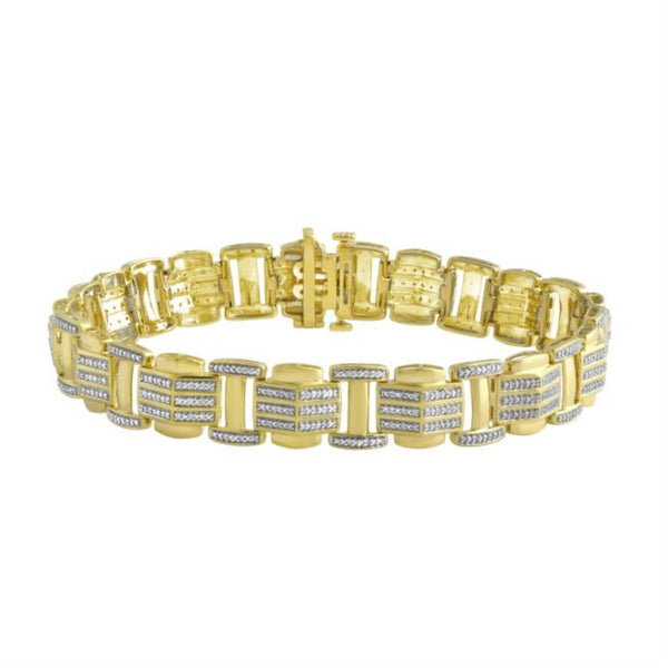 1/2 CTW Diamond 8.5" Bracelet in Gold Plated Sterling Silver