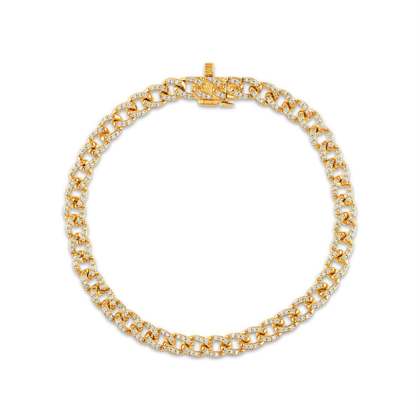 3/4 CTW Diamond Cuban Link Fashion 7" Bracelet in 10KT Yellow Gold