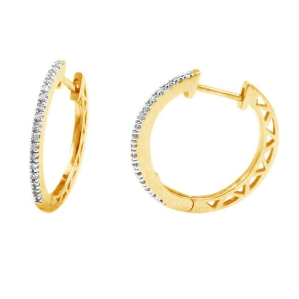 1/10 CTW Diamond Hoop Earrings in 10KT Yellow Gold