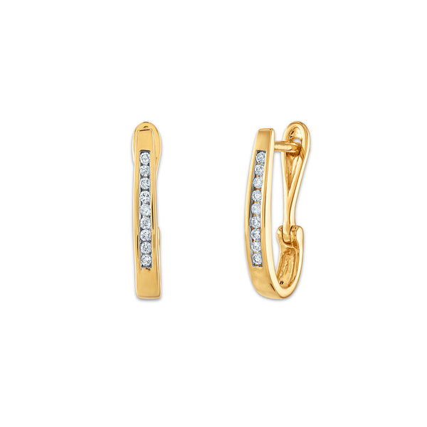 1/10 CTW Diamond Hoop Earrings in 10KT Yellow Gold