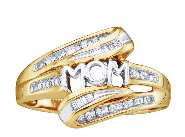 1/10 CTW Diamond Mom Ring in 10KT Yellow Gold