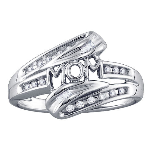 1/10 CTW Diamond Mom Ring in 10KT White Gold