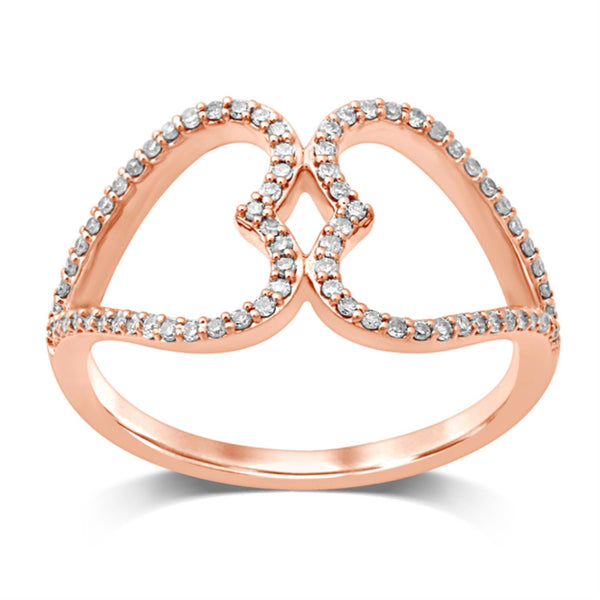 1/5 CTW Diamond Heart Fashion Ring in 10KT Rose Gold