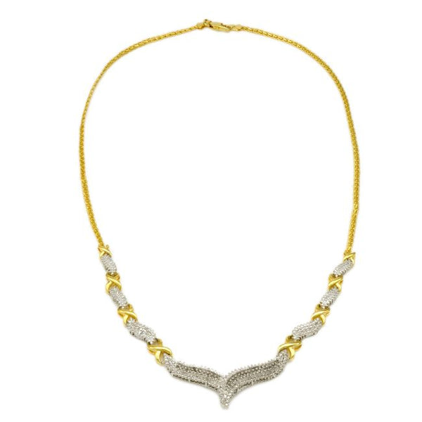 1/2 CTW Diamond Necklace in Gold Plated Sterling Silver