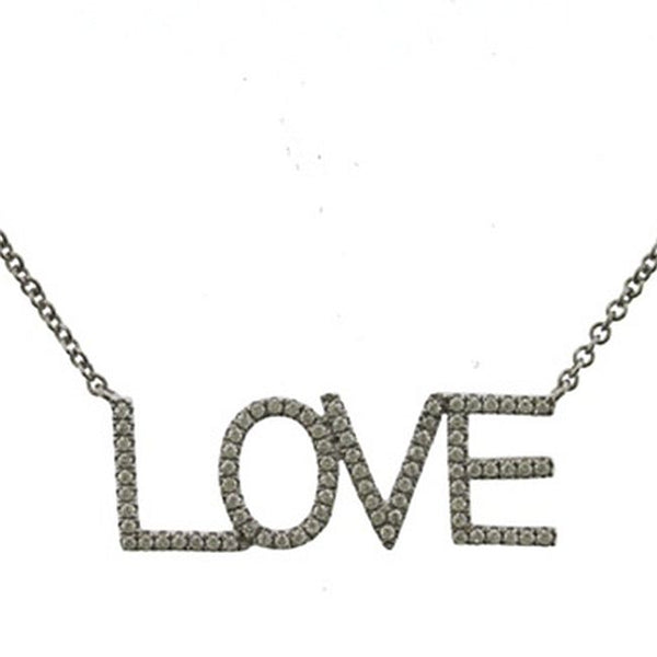 1/4 CTW Diamond Love 18" Necklace in 14KT White Gold