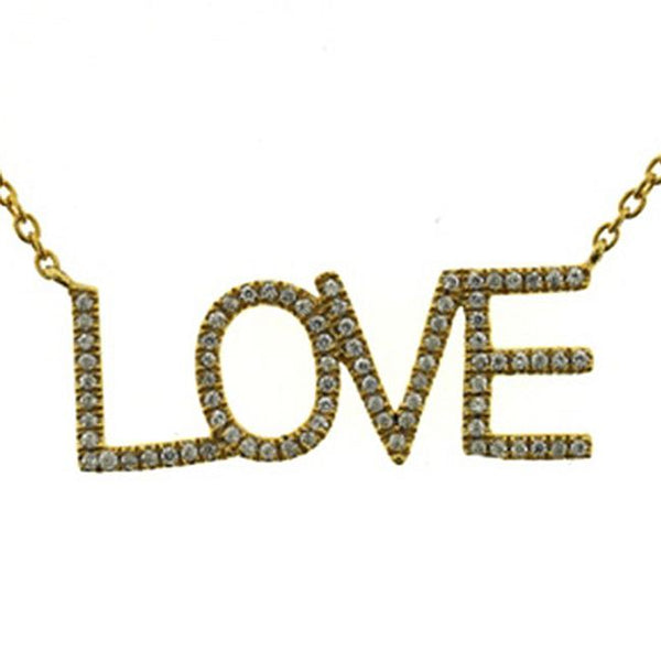 1/4 CTW Diamond Love 18" Necklace in 14KT Yellow Gold