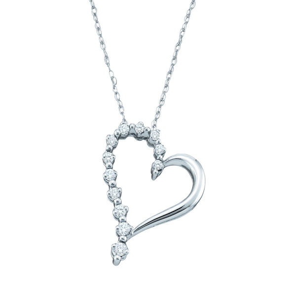 1/7 CTW Diamond Heart 18" Pendant in 10KT White Gold