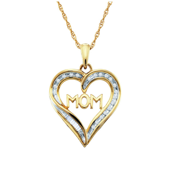 1/10 CTW Diamond Mom 18" Pendant in 10KT Yellow Gold