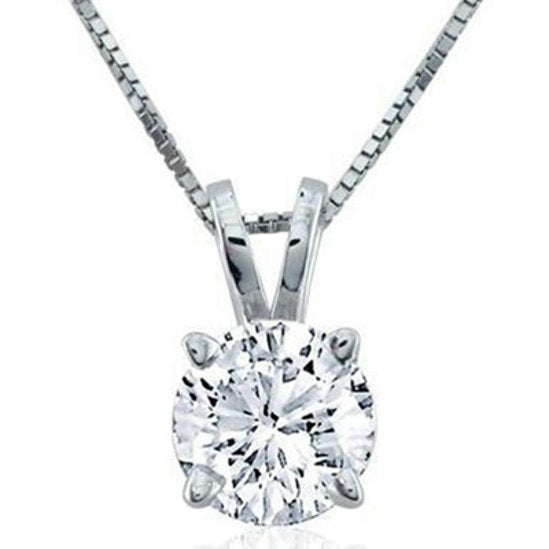 1/3 CTW Diamond Solitaire 18" Pendant in 14KT White Gold