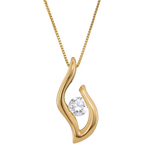 1/5 CTW Diamond Solitaire Passion 18" Pendant in 10KT Yellow Gold