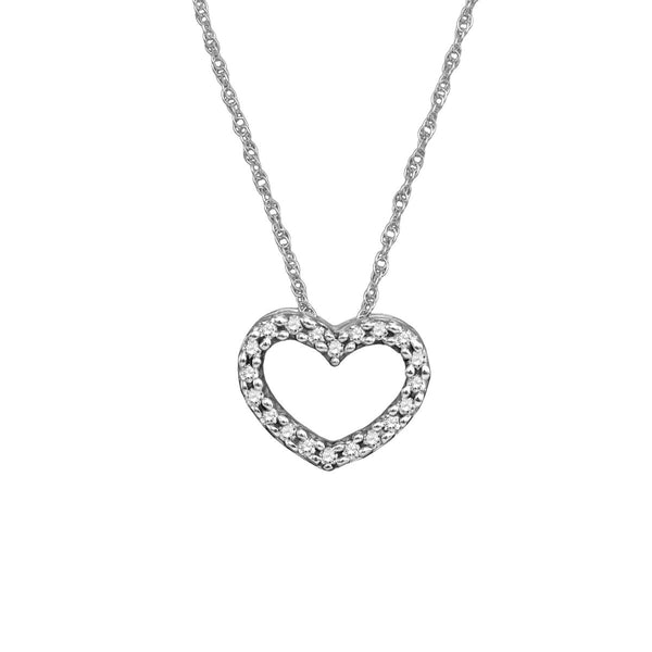 1/12 CTW Diamond Heart 18" Pendant in 10KT White Gold