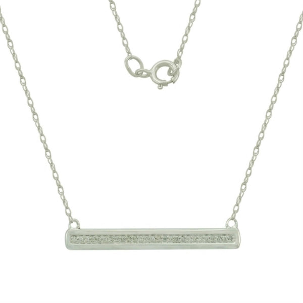 1/12 CTW Diamond Bar Necklace in 10KT White Gold