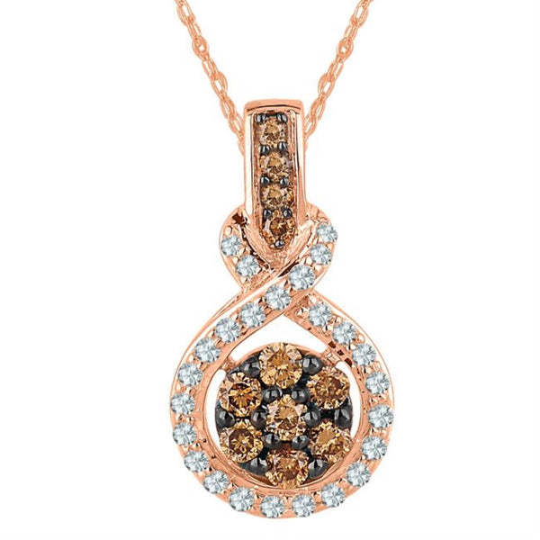 Mochaccino 1/2 CTW Diamond 18" Pendant in 10KT Rose Gold