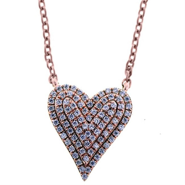1/4 CTW Diamond Heart 18" Pendant in 10KT Rose Gold