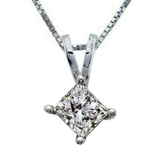 1/4 CTW Diamond Solitaire 18" Pendant in 14KT White Gold