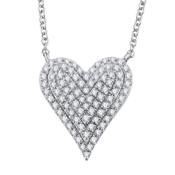 1/4 CTW Diamond Heart 18" Pendant in 10KT White Gold