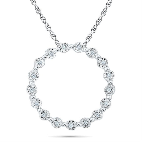 1/20 CTW Diamond Circle 18" Pendant in Sterling Silver