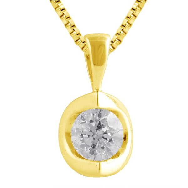 3/8 CTW Diamond Solitaire 18" Pendant in 14KT Yellow Gold