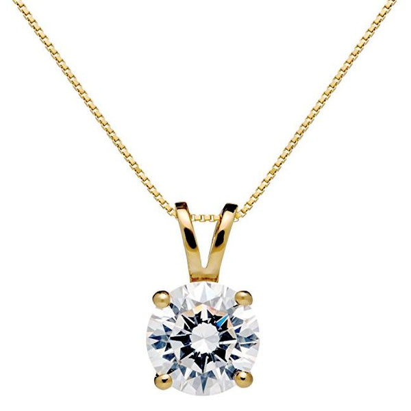 1/4 CTW Diamond Solitaire 18" Pendant in 14KT Yellow Gold