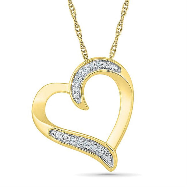 1/50 CTW Diamond Heart 18" Pendant in 10KT Yellow Gold